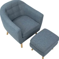 Online Rockwell Accent Chair & Ottoman Set, Blue Bargain Sale Accent Chairs