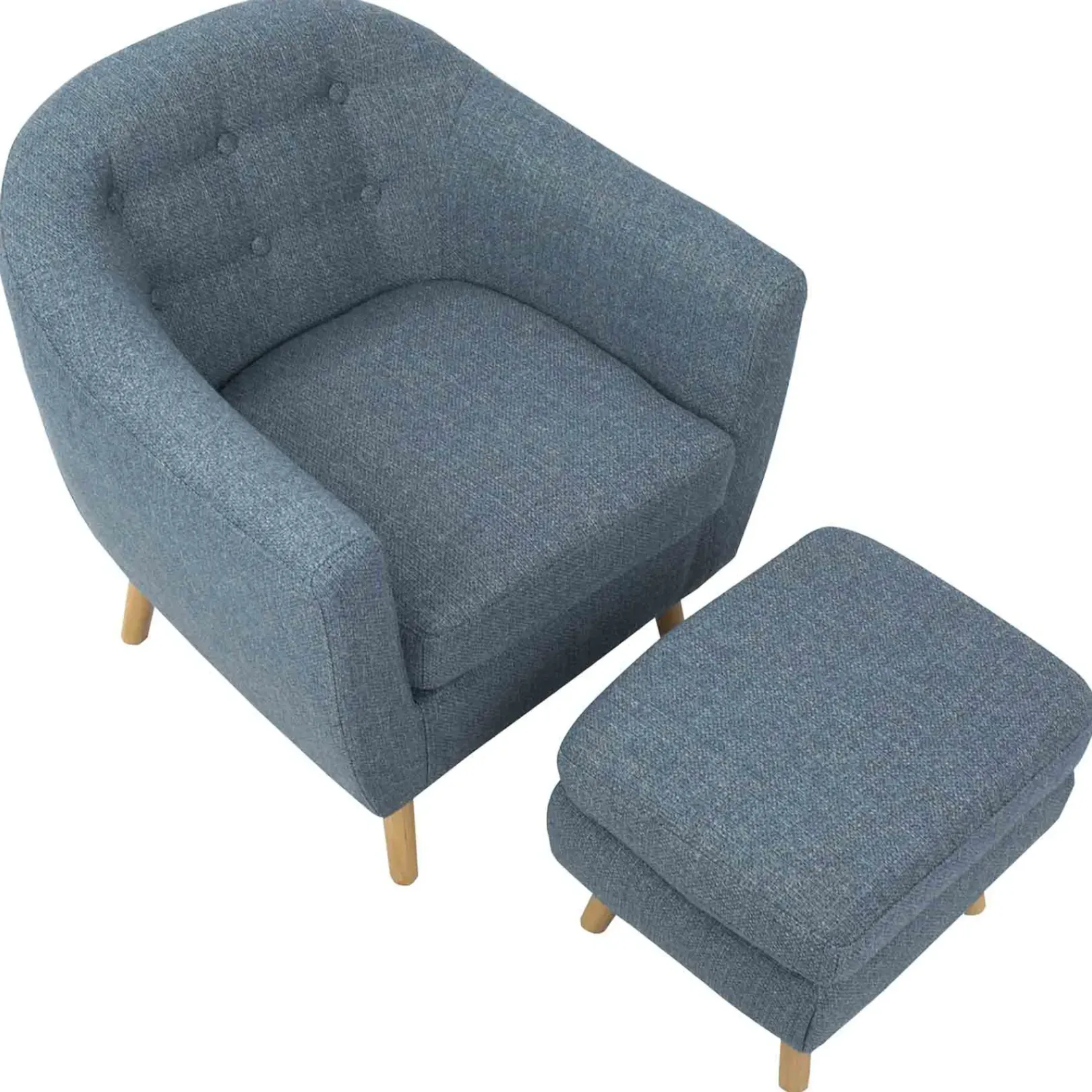 Online Rockwell Accent Chair & Ottoman Set, Blue Bargain Sale Accent Chairs