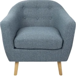Clearance Rockwell Blue Mid-Century Modern Accent Chair Opening Sales Accent Chairs