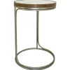 Outlet Round Clear-Top Metal C-Table, Small Opening Sales Accent Tables