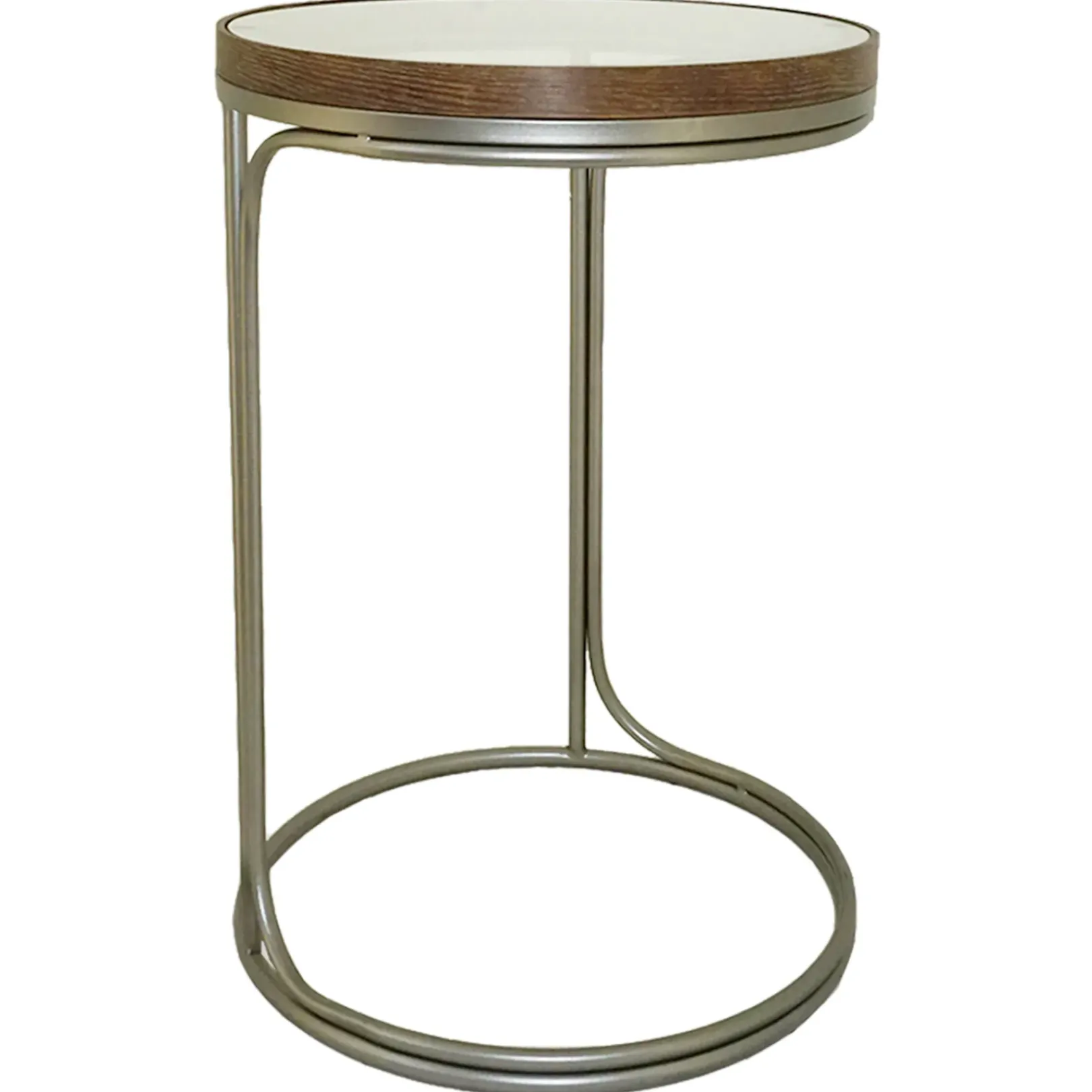Outlet Round Clear-Top Metal C-Table, Small Opening Sales Accent Tables