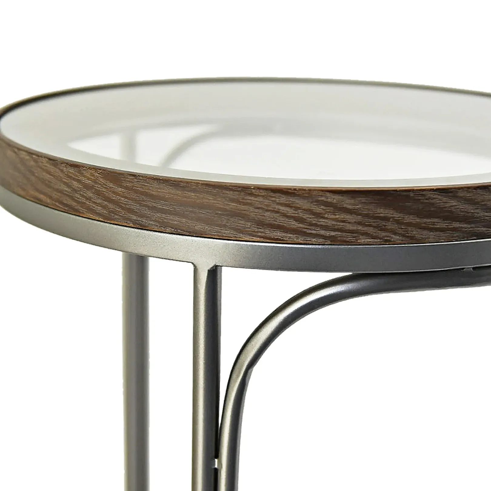Outlet Round Clear-Top Metal C-Table, Small Opening Sales Accent Tables