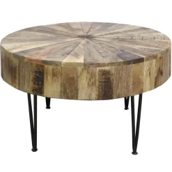 Online Round Mango Wood Coffee Table With Metal Hairpin Legs Cheaper Coffee & End Tables