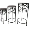 Outlet Round Wood Top With Scroll Metal Plant Stand, Large Bargain Sale Plant Stands