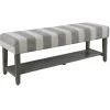 Sale Roxbury Grey Striped Bench Outlet Benches