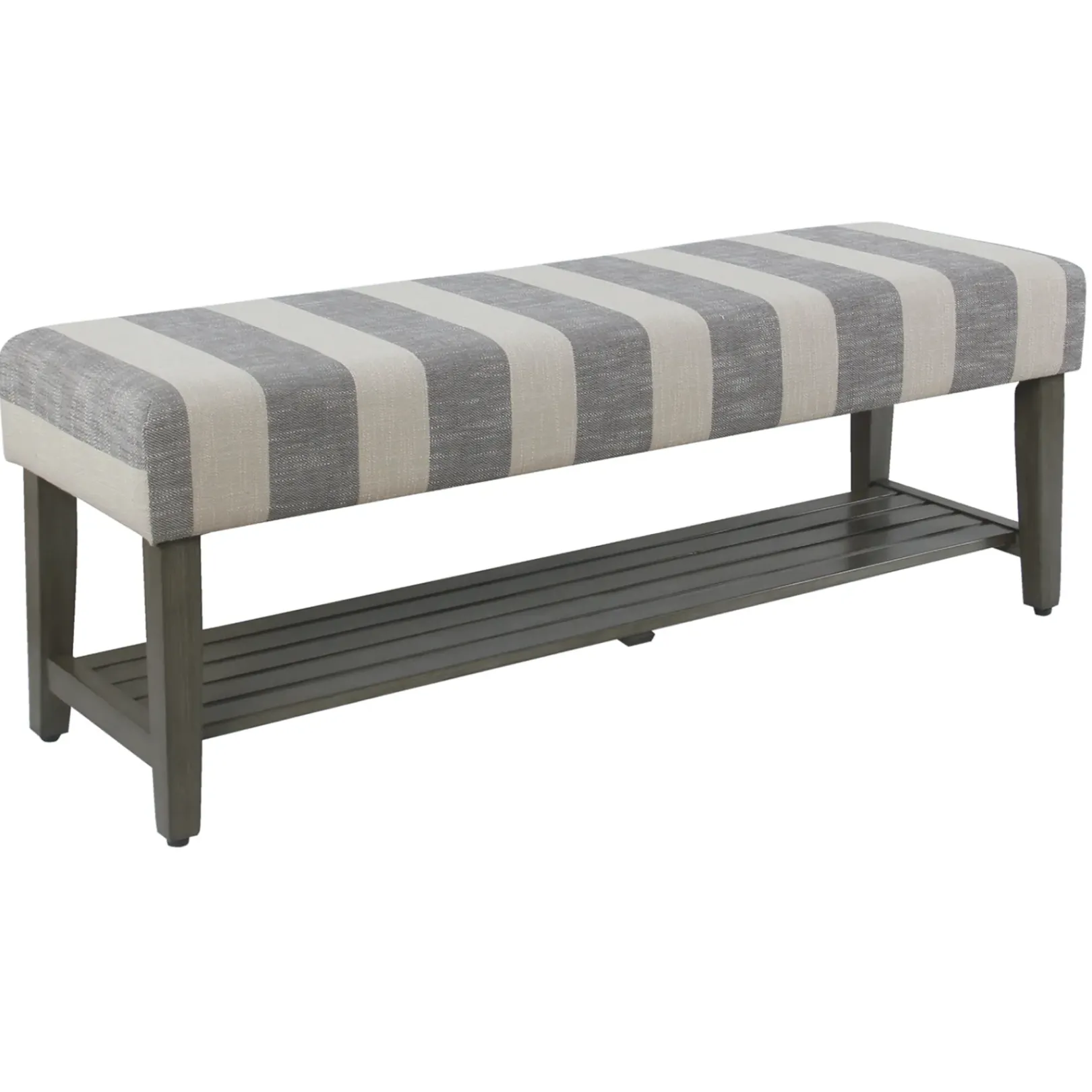 Sale Roxbury Grey Striped Bench Outlet Benches