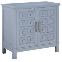 Clearance Sadie 2-Drawer Geometric Cabinet, Grey Bargain Sale Cabinets & Chests
