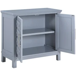 Clearance Sadie 2-Drawer Geometric Cabinet, Grey Bargain Sale Cabinets & Chests