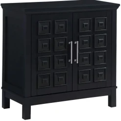 Outlet Sadie 2-Drawer Geometric Cabinet, Black Outlet Cabinets & Chests