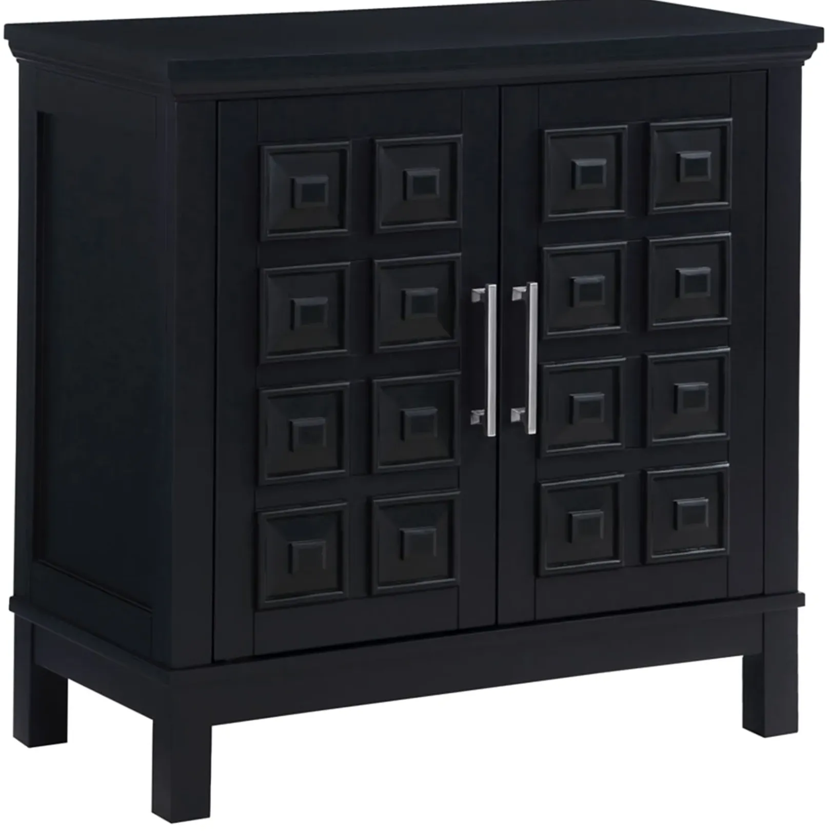 Outlet Sadie 2-Drawer Geometric Cabinet, Black Outlet Cabinets & Chests