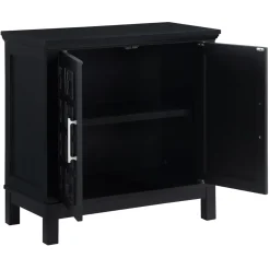 Outlet Sadie 2-Drawer Geometric Cabinet, Black Outlet Cabinets & Chests
