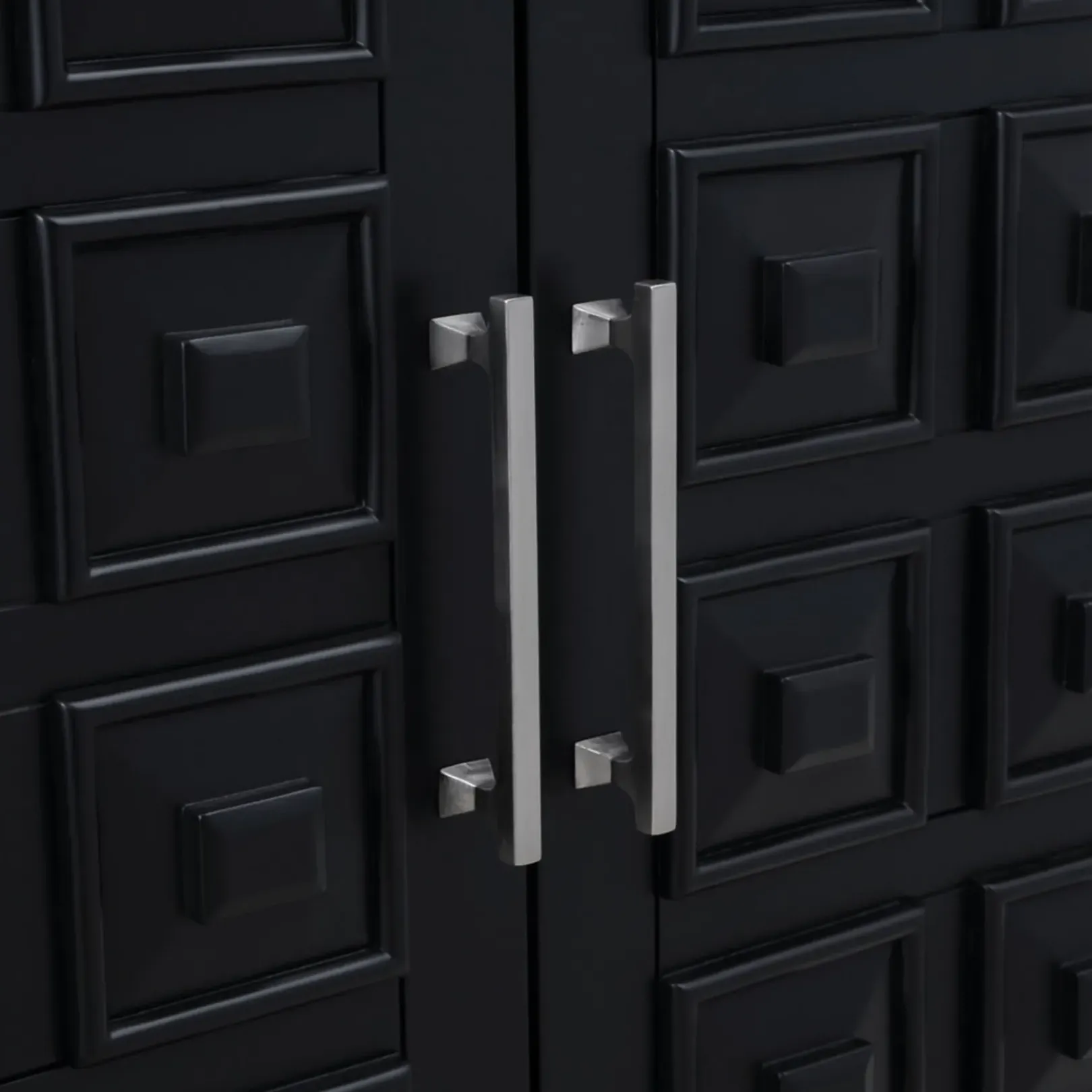 Outlet Sadie 2-Drawer Geometric Cabinet, Black Outlet Cabinets & Chests