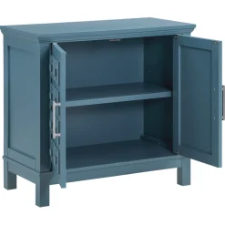 Best Sadie 2-Drawer Geometric Cabinet, Turquoise Clearance Cabinets & Chests