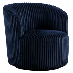 Sawyer Blue Pleated Swivel Tub Chair Promotion Accent Chairs