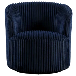 Sawyer Blue Pleated Swivel Tub Chair Promotion Accent Chairs