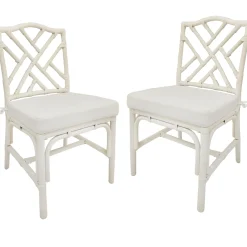Discount Set Of 2 Grace Mitchell Dana White Rattan Dining Chair Gift Selection Dining Chairs & Benches