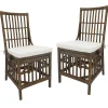 Hot Set Of 2 Honeybloom Cade Brown Rattan Box Chair Outlet Dining Chairs & Benches
