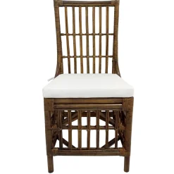 Hot Set Of 2 Honeybloom Cade Brown Rattan Box Chair Outlet Dining Chairs & Benches