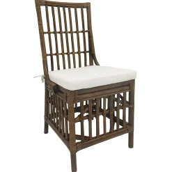 Hot Set Of 2 Honeybloom Cade Brown Rattan Box Chair Outlet Dining Chairs & Benches