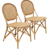 Clearance Set Of 2 Indah Rattan Bistro Dining Chairs Low Price Dining Chairs & Benches