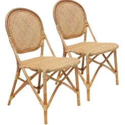 Clearance Set Of 2 Indah Rattan Bistro Dining Chairs Low Price Dining Chairs & Benches