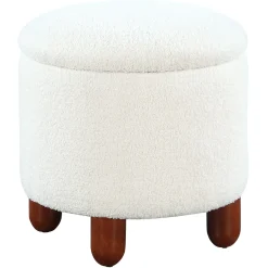 Clearance Shay White Storage Ottoman Discount Online Ottomans & Poufs