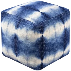 Online Shyloh Shibori Pouf Blue Discount Ottomans & Poufs