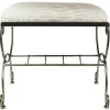 Clearance Silver & Ivory Vanity Bench Premium Stools & Benches