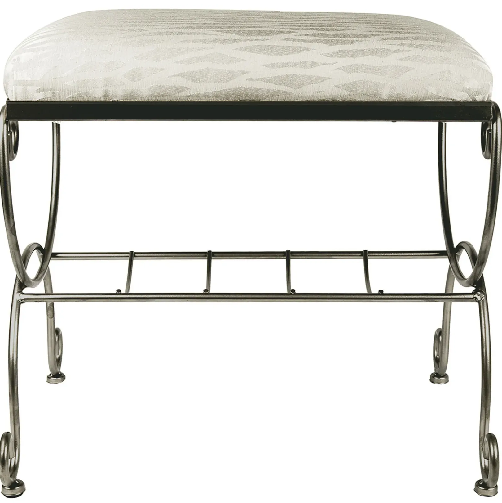 Clearance Silver & Ivory Vanity Bench Premium Stools & Benches