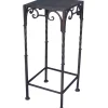 Hot Square Wood Top Plant Stand With Brown Twist Metal Leg, Medium Online Discount Plant Stands