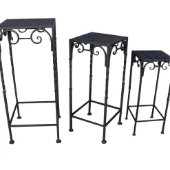 Hot Square Wood Top Plant Stand With Brown Twist Metal Leg, Medium Online Discount Plant Stands