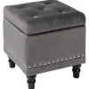 Clearance Stanley Grey Storage Ottoman Premium Ottomans & Poufs