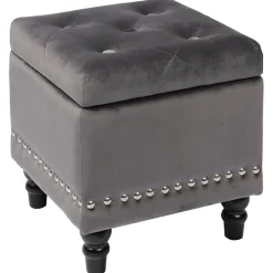 Clearance Stanley Grey Storage Ottoman Premium Ottomans & Poufs