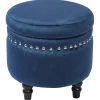 Stanley Navy Storage Ottoman Premium Ottomans & Poufs