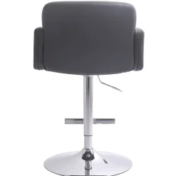 Hot Stout Adjustable Faux Leather Barstool, Grey Discount Barstools
