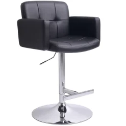 Best Stout Adjustable Faux Leather Barstool, Black Fashion Barstools