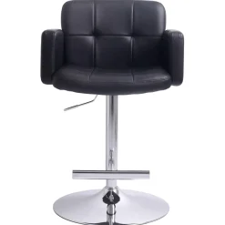 Best Stout Adjustable Faux Leather Barstool, Black Fashion Barstools
