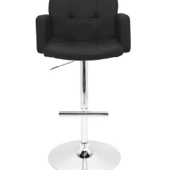 Online Stout Black Faux Leather Adjustable Barstool Promotion Barstools
