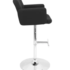 Online Stout Black Faux Leather Adjustable Barstool Promotion Barstools