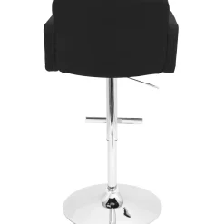 Online Stout Black Faux Leather Adjustable Barstool Promotion Barstools