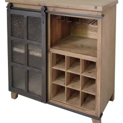 Susan Barn Door Wine Cabinet Good Quality Baker'S Racks & Bar Carts