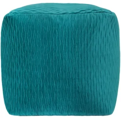 Best Teal Ripple Pouf Bargain Sale Ottomans & Poufs