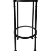 New Tempered Glass Top With Black Metal Frame 2 Tier Plant Stand Promotion Accent Tables