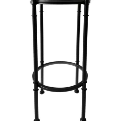 New Tempered Glass Top With Black Metal Frame 2 Tier Plant Stand Promotion Accent Tables