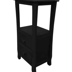 Theodore Black 2-Drawer Thick Leg Accent Table, 29.5 Cheaper Accent Tables