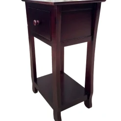 Best Theodore Brown 1-Drawer Thick Leg End Table, 26 Gift Selection Accent Tables