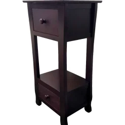 Best Theodore 2-Drawer Thick Leg End Table, Brown Less Expensive Coffee & End Tables