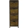 Discount 4-Tier Brown Wooden Shelf With Maize Drawers Discount Online Cabinets & Chests