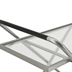 Discount 2-Tier Glass Shelf Bar Cart With Metal Frame Discount Baker'S Racks & Bar Carts