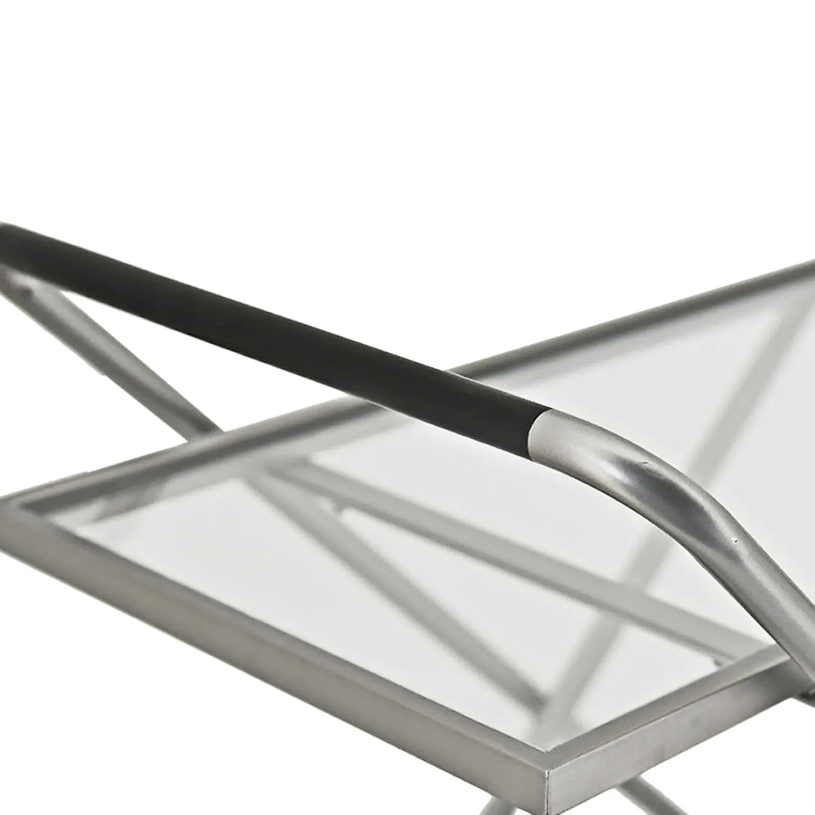 Discount 2-Tier Glass Shelf Bar Cart With Metal Frame Discount Baker'S Racks & Bar Carts